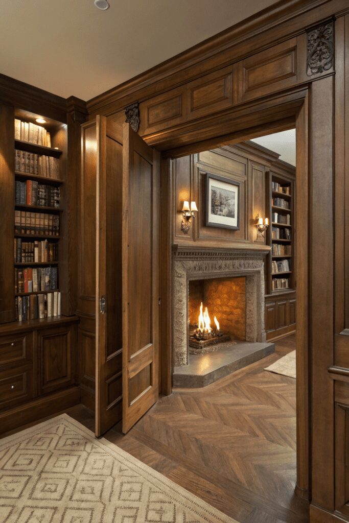 15+ Genius Hidden Room Ideas You Never Knew Existed! 4 Hidden Rooms Ideas: 4. Rotating Fireplace Passage