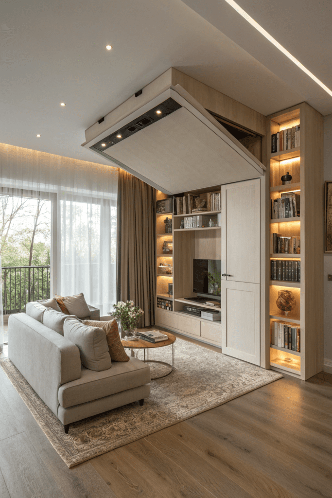 Hidden Rooms Ideas: 7. Movable Ceiling Hideaway