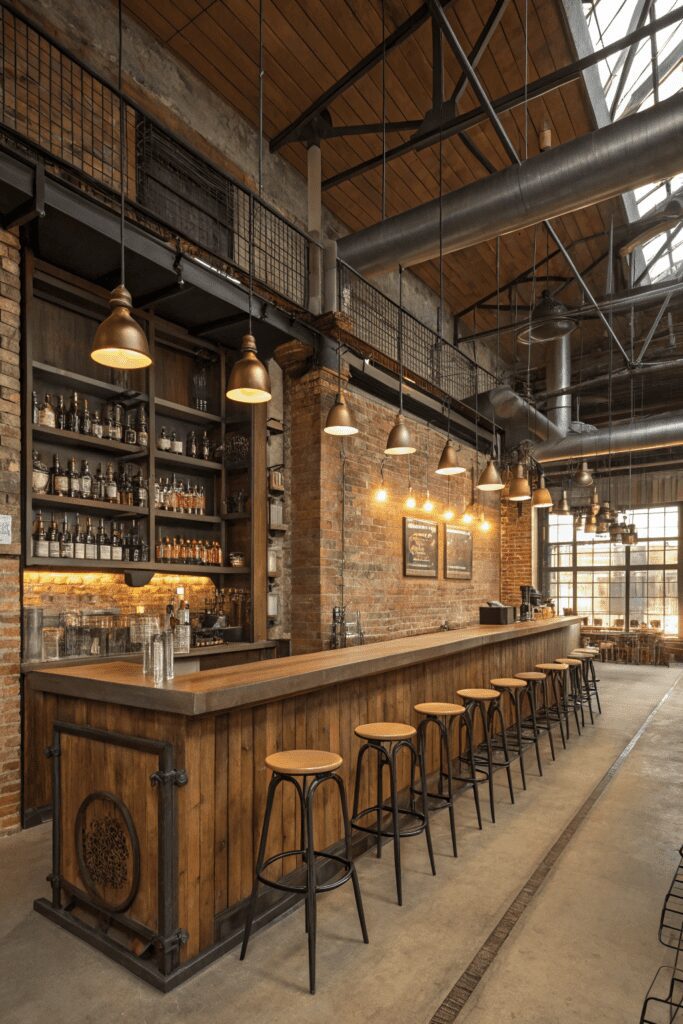 10+ Transform Your Space with These Home Bar Room Ideas! 7 Home Bar Rooms Ideas: 7. The Industrial Warehouse Bar