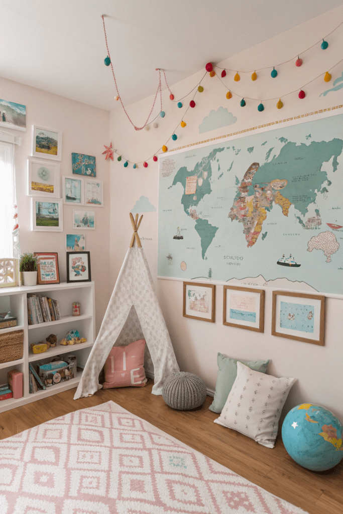 Nursery Room Ideas: 2. Adventure Wall: Interactive Map and Travel Decor