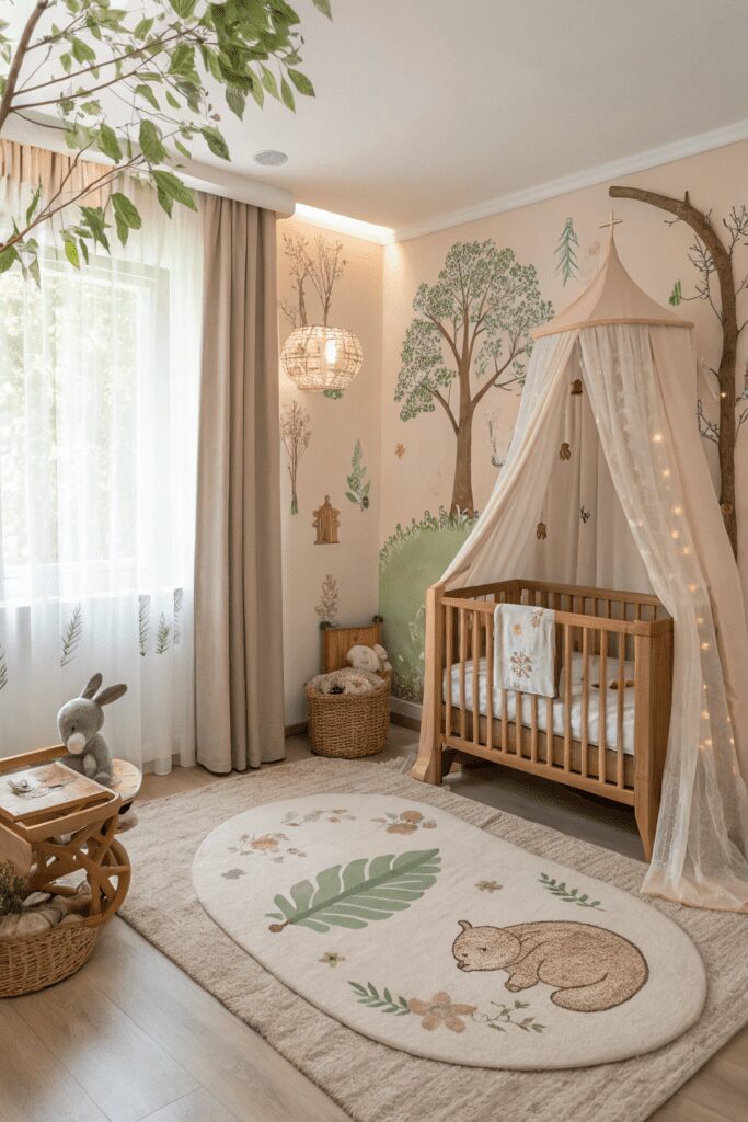 25+ Nursery Room Magic: Decor Ideas You’ll Love! 3 Nursery Room Ideas: 3. Whimsical Woodland Retreat