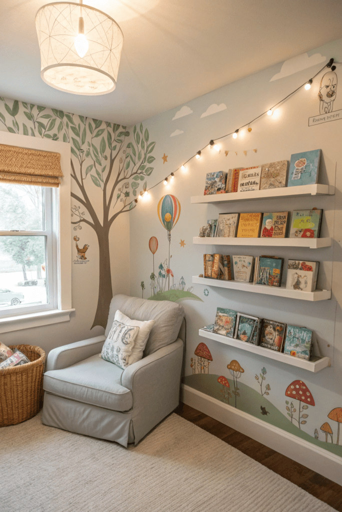 Nursery Room Ideas: 5. Storybook Nook with Floating Library