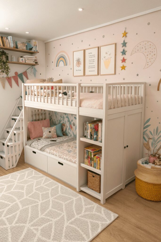 25+ Nursery Room Magic: Decor Ideas You’ll Love! 6 Nursery Room Ideas: 6. Space-Saving Loft Crib with Play Area