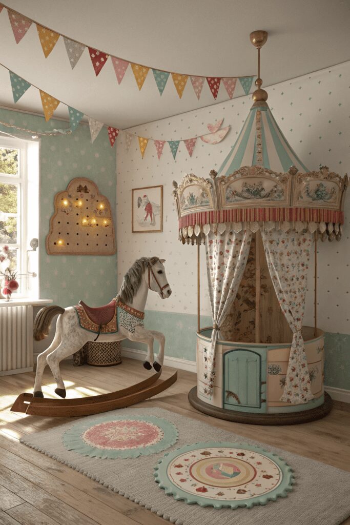 25+ Nursery Room Magic: Decor Ideas You’ll Love! 8 Nursery Room Ideas: 8. Vintage Carnival with Funfair Accents