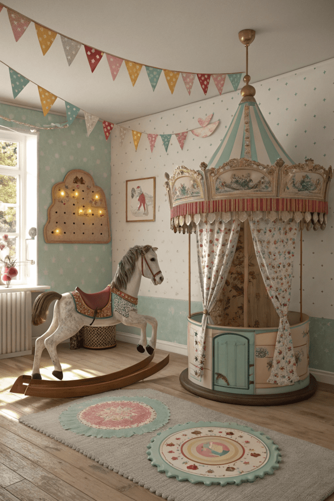 Nursery Room Ideas: 8. Vintage Carnival with Funfair Accents