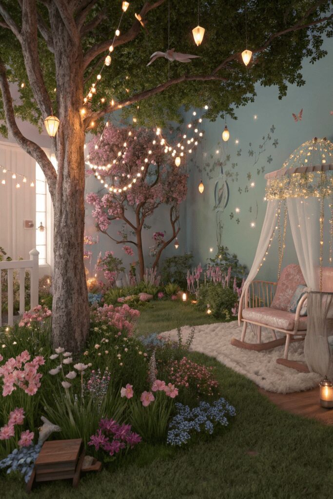 25+ Nursery Room Magic: Decor Ideas You’ll Love! 9 Nursery Room Ideas: 9. Enchanted Fairy Garden with Twinkling Lights