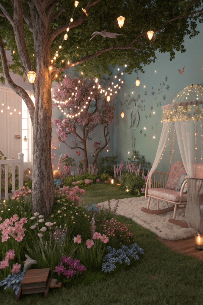 Nursery Room Ideas: 9. Enchanted Fairy Garden with Twinkling Lights