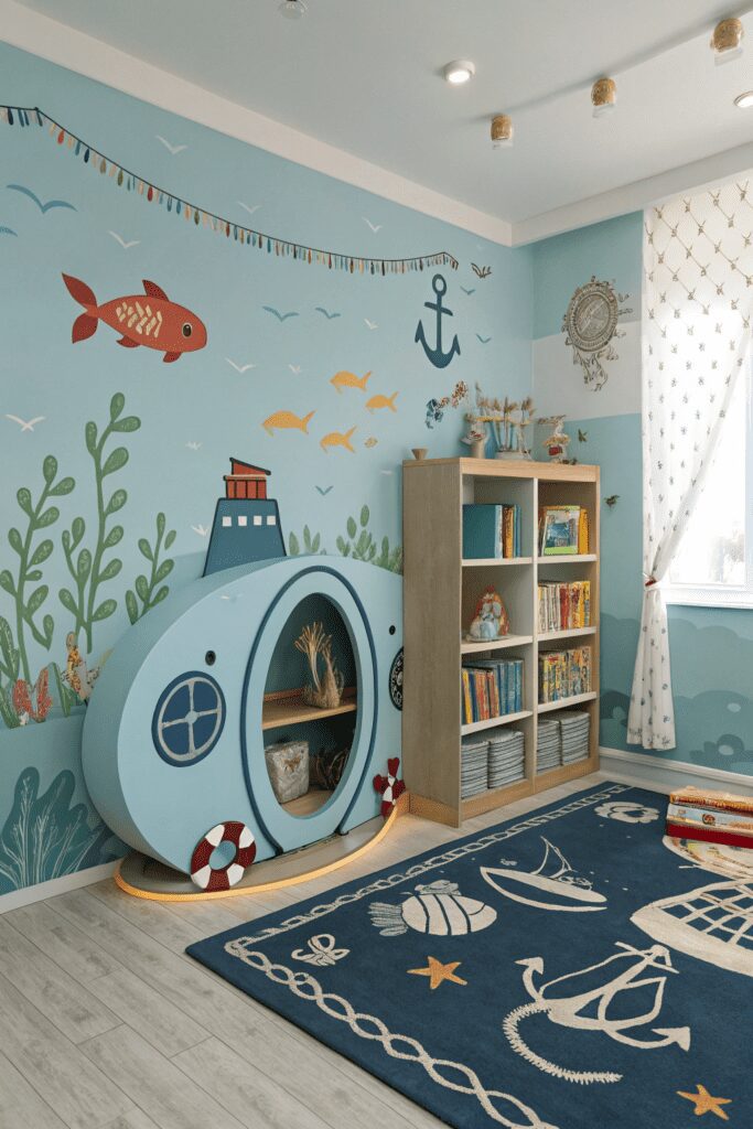 25+ Nursery Room Magic: Decor Ideas You’ll Love! 18 Nursery Room Ideas: 18. Aquatic Adventure with Submarine Theme