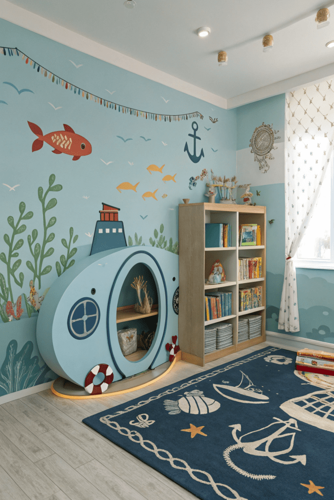 Nursery Room Ideas: 18. Aquatic Adventure with Submarine Theme