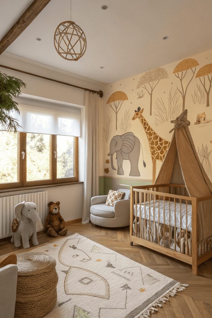 25+ Nursery Room Magic: Decor Ideas You’ll Love! 21 Nursery Room Ideas: 21. Safari Expedition with Animal Wall Sculptures