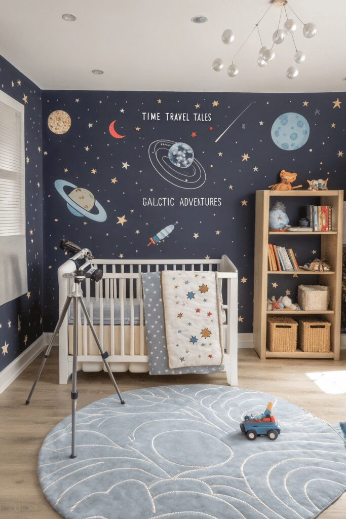 25+ Nursery Room Magic: Decor Ideas You’ll Love! 23 Nursery Room Ideas: 23. Space-Time Adventure with Time-Travel Elements