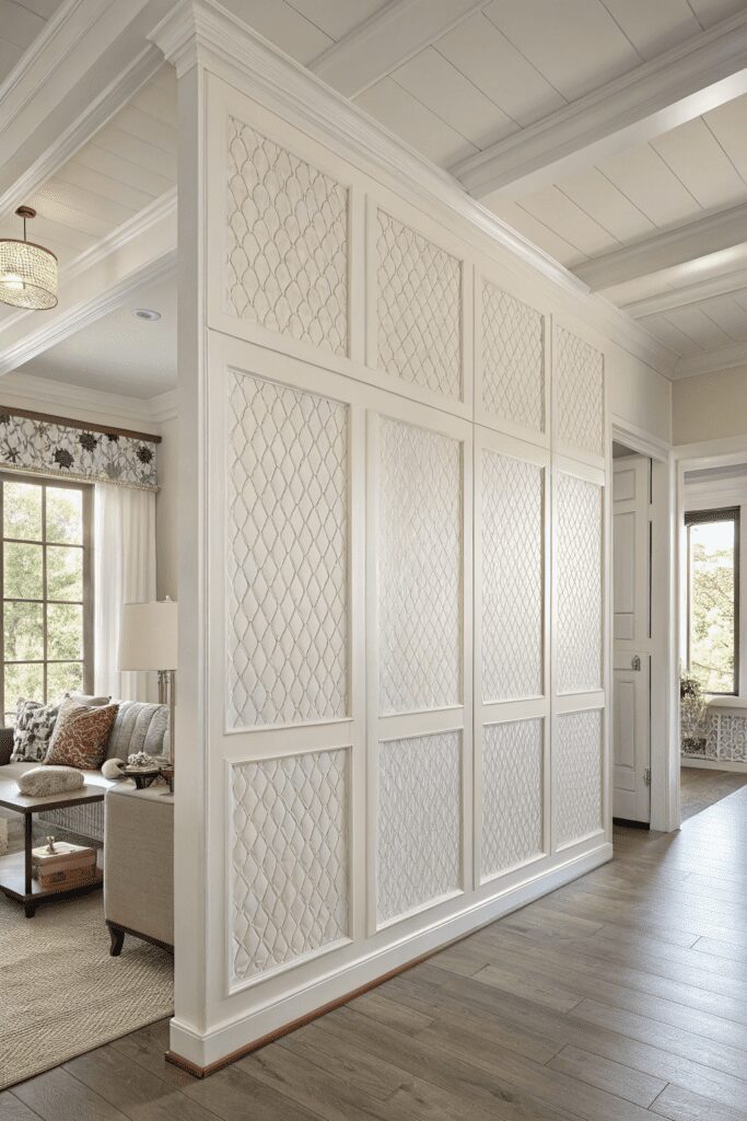 10+ Sherwin Williams Shoji White: Transform Your Space! 1 Sherwin Williams Shoji White Ideas: 1. Shoji White Accent Wall with Textured Paneling