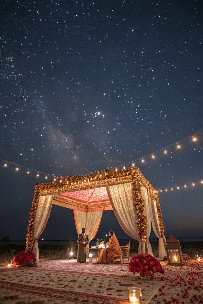 10+ Jaw-Dropping Desi Wedding Decor Inspiration Ideas! 6 Desi Wedding Decor Ideas: 6. Celestial Night Sky Theme