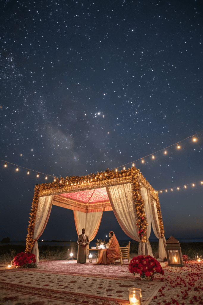 Desi Wedding Decor Ideas: 6. Celestial Night Sky Theme