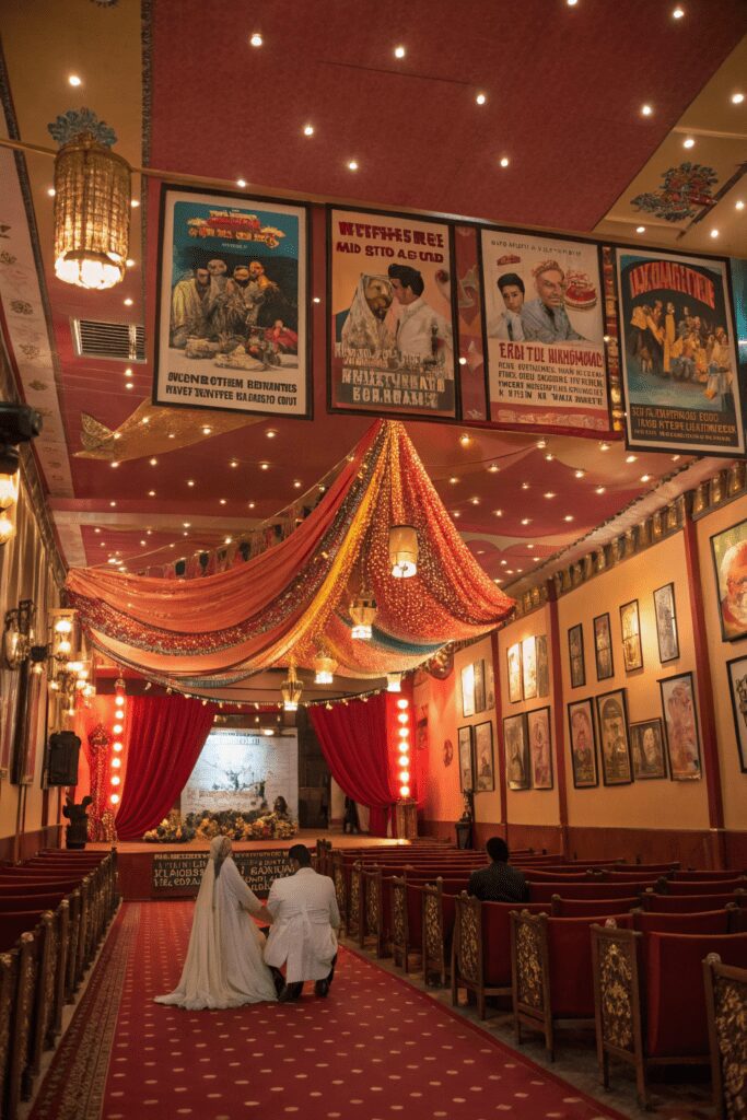 10+ Jaw-Dropping Desi Wedding Decor Inspiration Ideas! 10 Desi Wedding Decor Ideas: 10. Vintage Bollywood Cinema Theme
