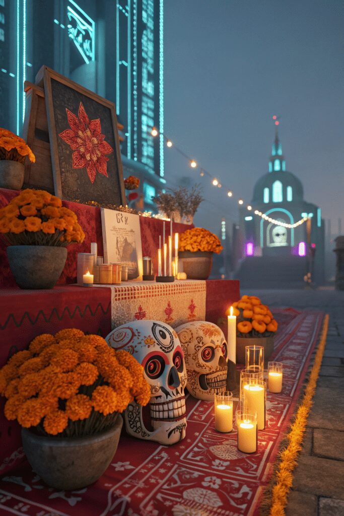 20+ Inspiring Mexican Art Painting Ideas for Your Project! 1 Mexican Art Painting Ideas: 1. Day of the Dead Meets Futurism