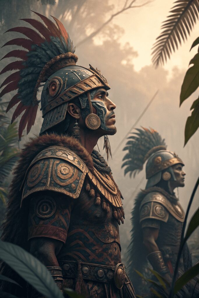 20+ Inspiring Mexican Art Painting Ideas for Your Project! 2 Mexican Art Painting Ideas: 2. Mayan Jungle Warriors in Abstract