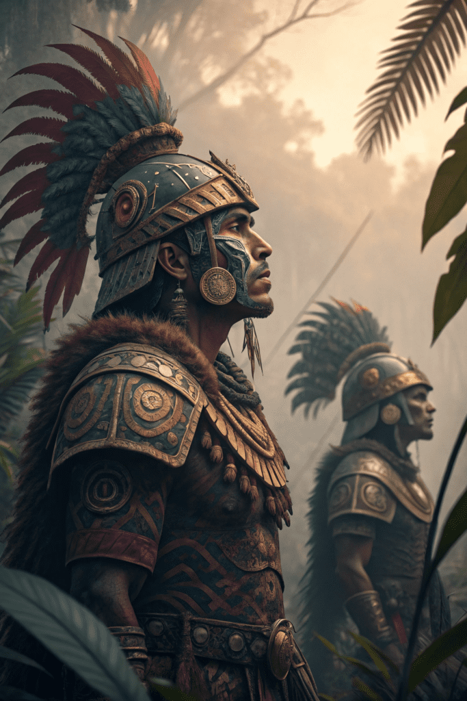 Mexican Art Painting Ideas: 2. Mayan Jungle Warriors in Abstract