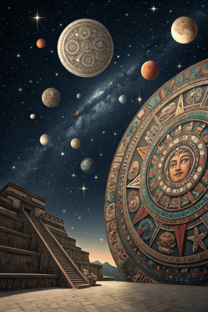 Mexican Art Painting Ideas: 3. Aztec Cosmos and Celestial Bodies