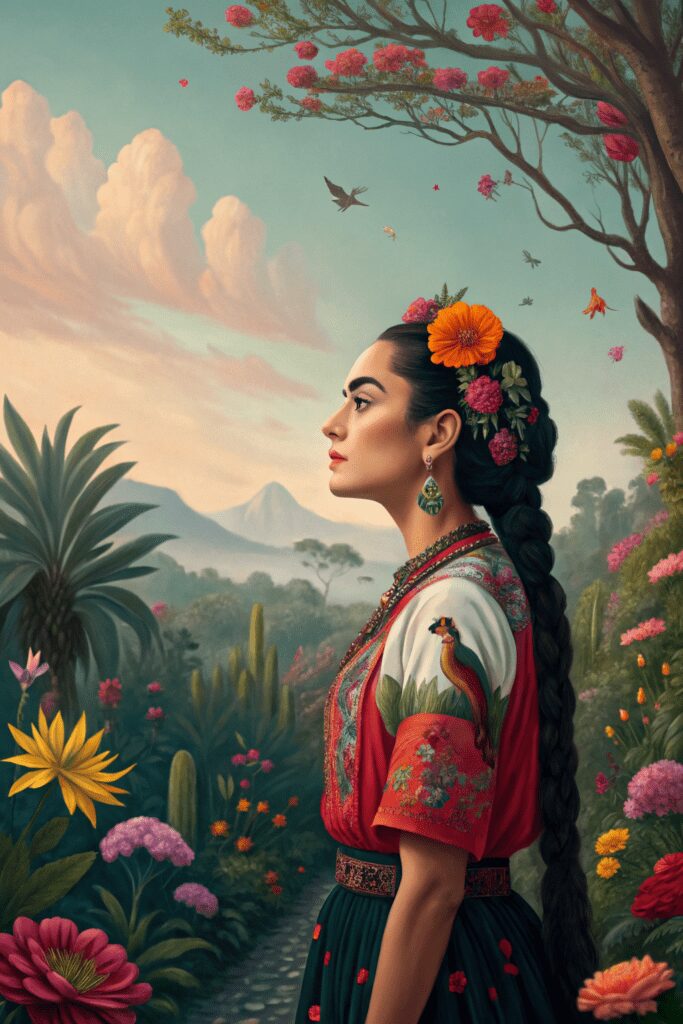 20+ Inspiring Mexican Art Painting Ideas for Your Project! 5 Mexican Art Painting Ideas: 5. Frida Kahlo's Surreal Dreamscape