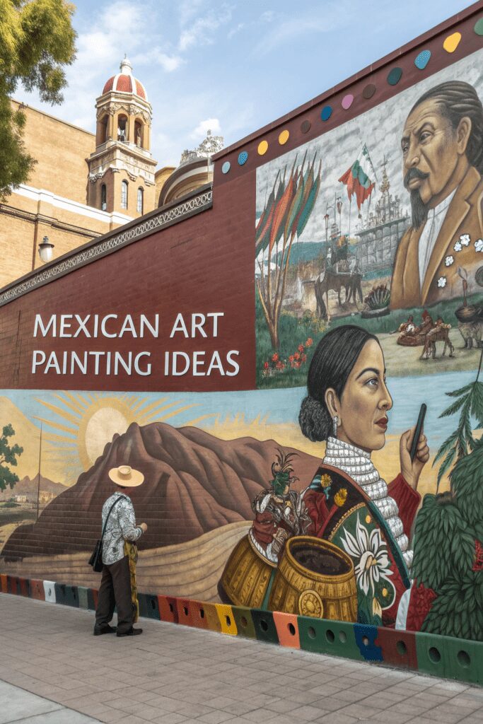 20+ Inspiring Mexican Art Painting Ideas for Your Project! 7 Mexican Art Painting Ideas: 7. Vivid Mural of Mexican History