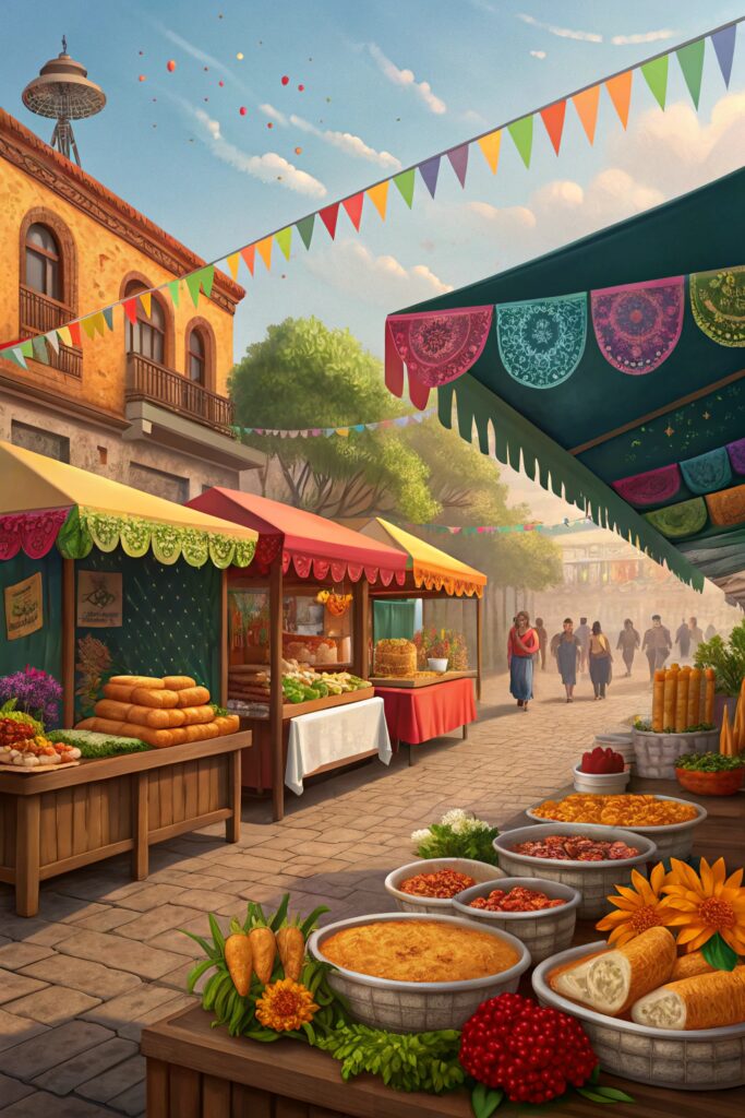 20+ Inspiring Mexican Art Painting Ideas for Your Project! 8 Mexican Art Painting Ideas: 8. Mexican Food Culture in Color