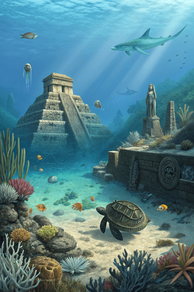 Mexican Art Painting Ideas: 12. Underwater World of Mexican Mythology