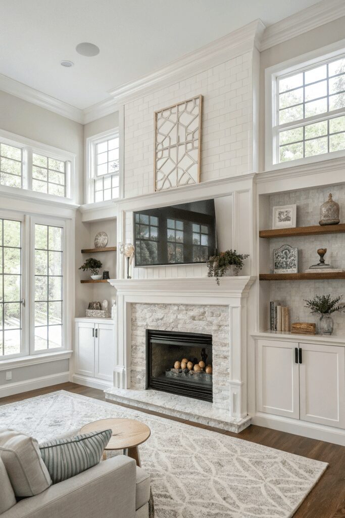 10+ Sherwin Williams Shoji White: Transform Your Space! 8 Sherwin Williams Shoji White Ideas: 8. Shoji White Fireplace Makeover