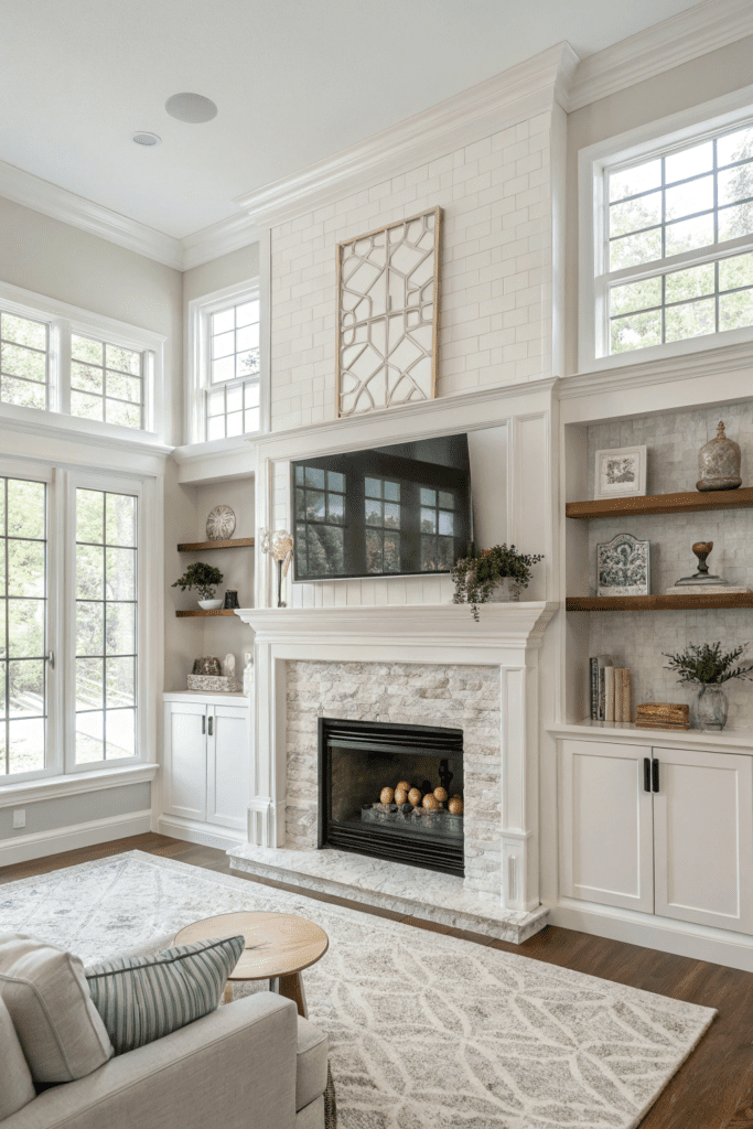 Sherwin Williams Shoji White Ideas: 8. Shoji White Fireplace Makeover