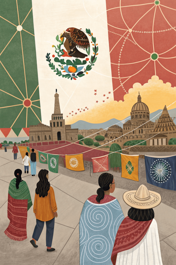 Mexican Art Painting Ideas: 16. The Invisible Threads of Mexican Unity