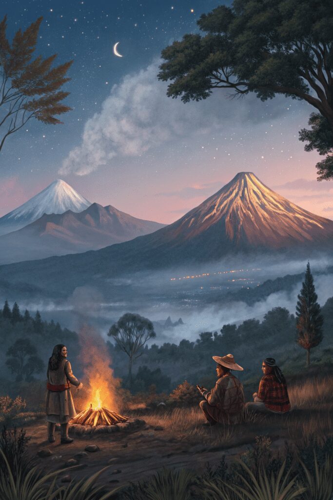 20+ Inspiring Mexican Art Painting Ideas for Your Project! 19 Mexican Art Painting Ideas: 19. The Legends of the Mexican Volcanoes