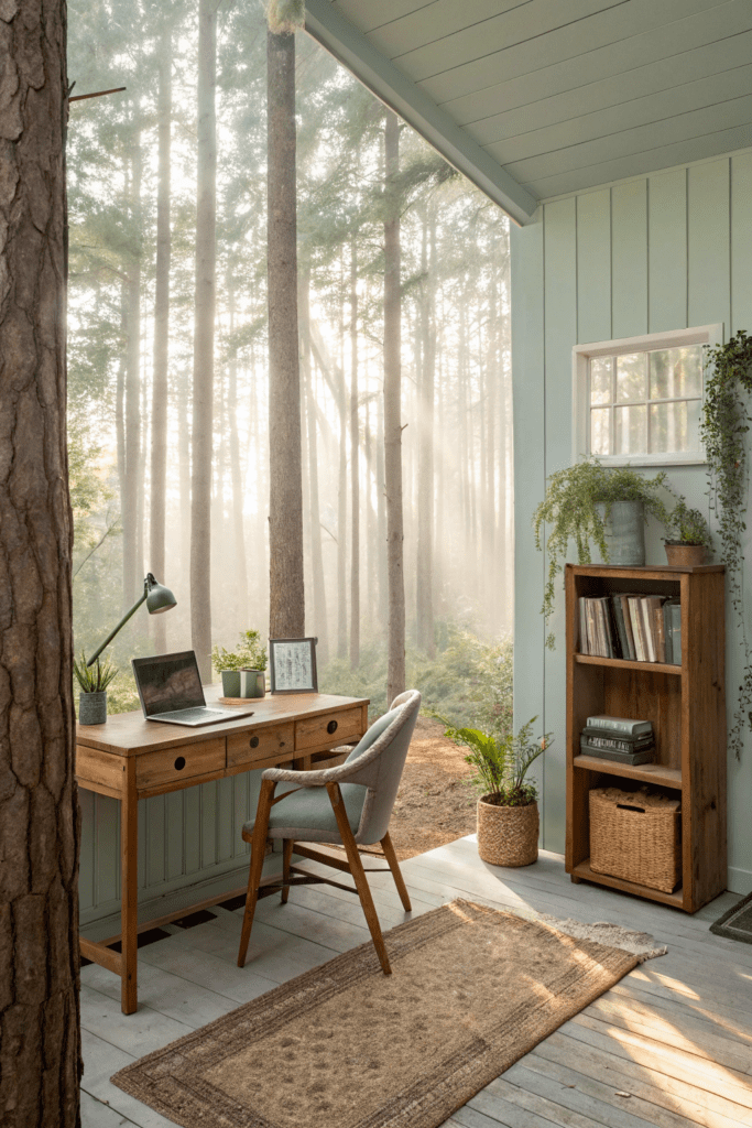 Valspar Paint Color Ideas: 7. Forest Whisper: A Woodland Retreat for Your Home Office