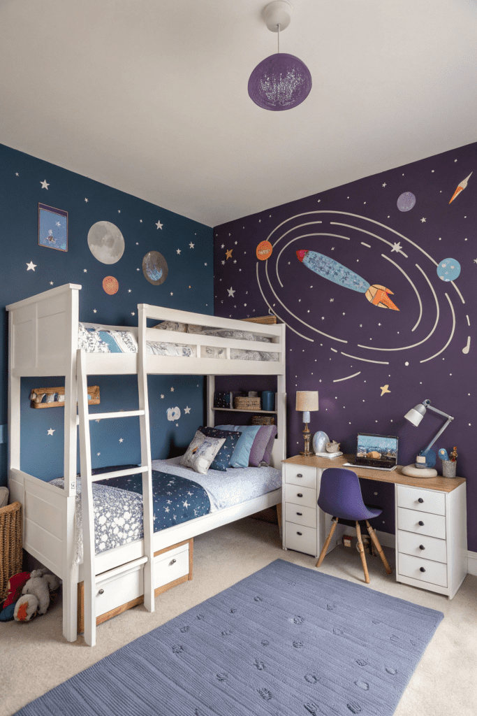 Valspar Paint Color Ideas: 12. Galaxy Escape: Outer Space Vibes for a Kid’s Room