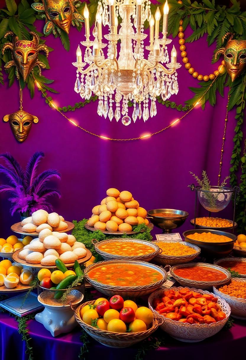 Mardi Gras Home Decor Ideas: Fat Tuesday Food Stations