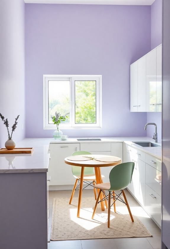 Kitchen Paint Colors: Pale Lavender for a Unique and Soothing Ambiance