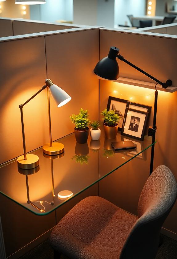 Office Cubicle Aesthetic Ideas: Elegant Lighting Solutions