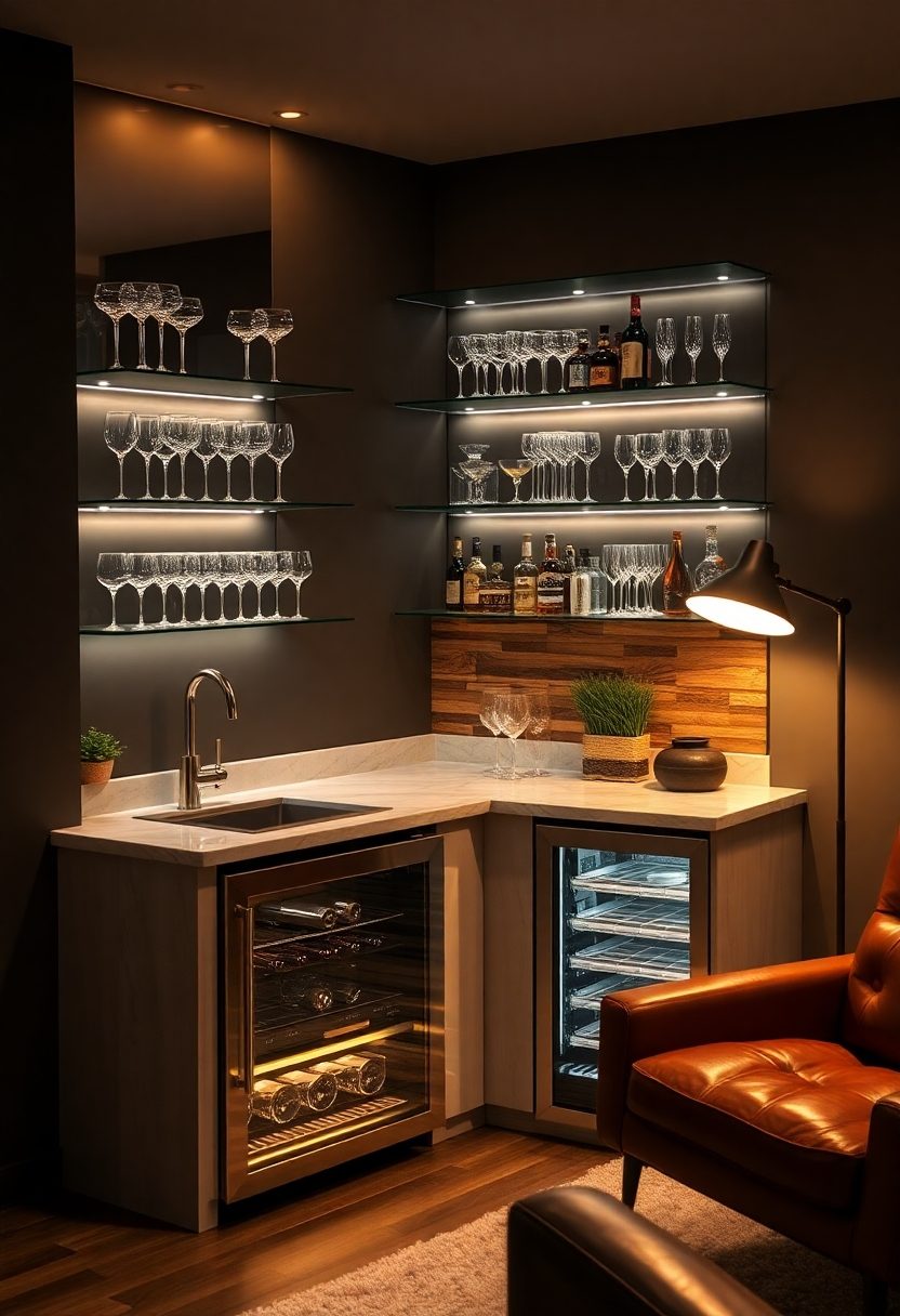 Lavish Home Bar Design Ideas: Modern Wet Bar Ideas