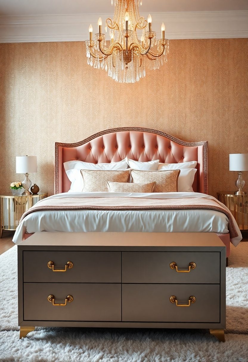 Luxurious Wallpapers for Bedroom Ideas: Metallic Accents for a Touch of Luxury