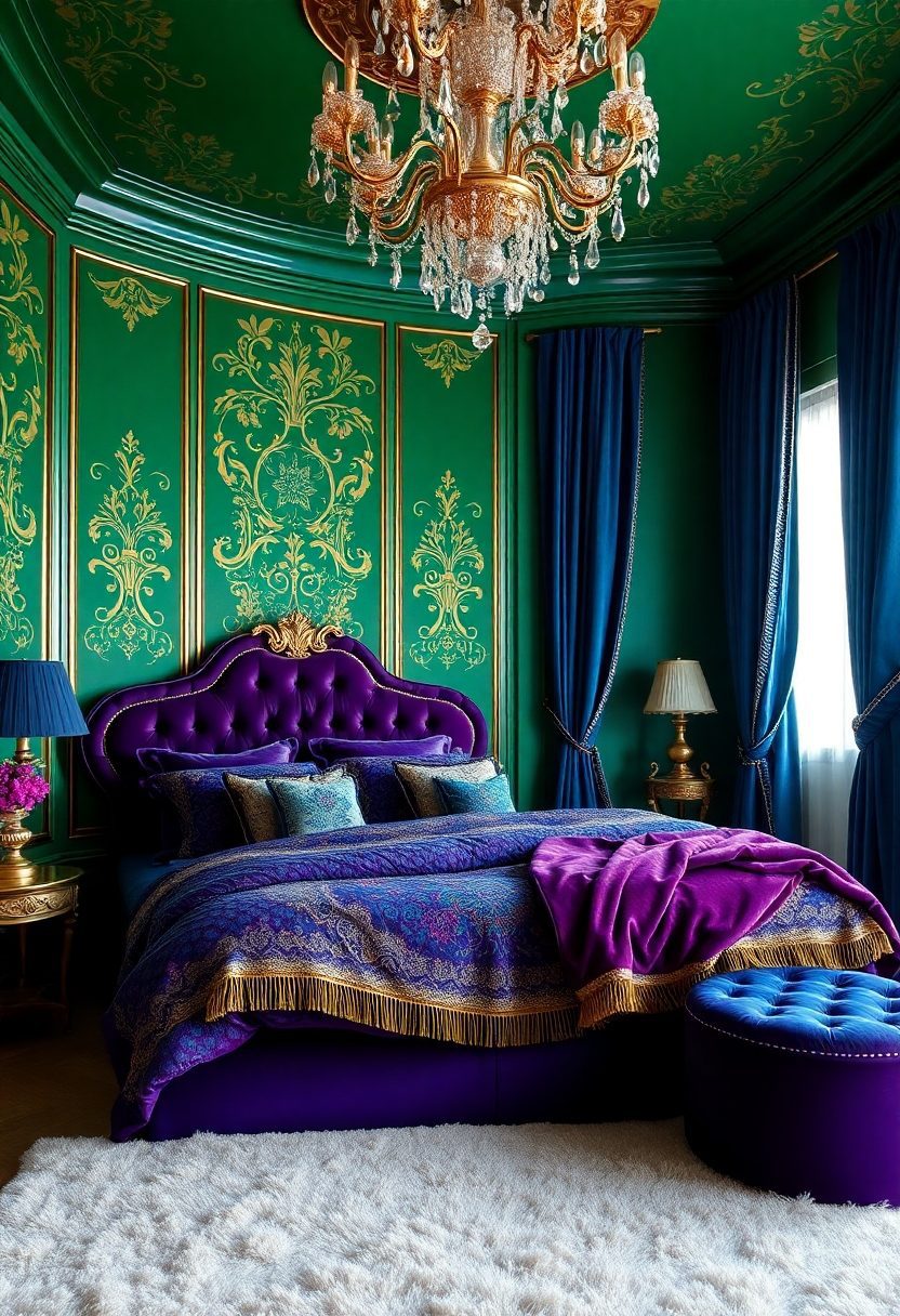 Bedroom Aesthetic Ideas: Rich Jewel-Toned Bedroom Oasis