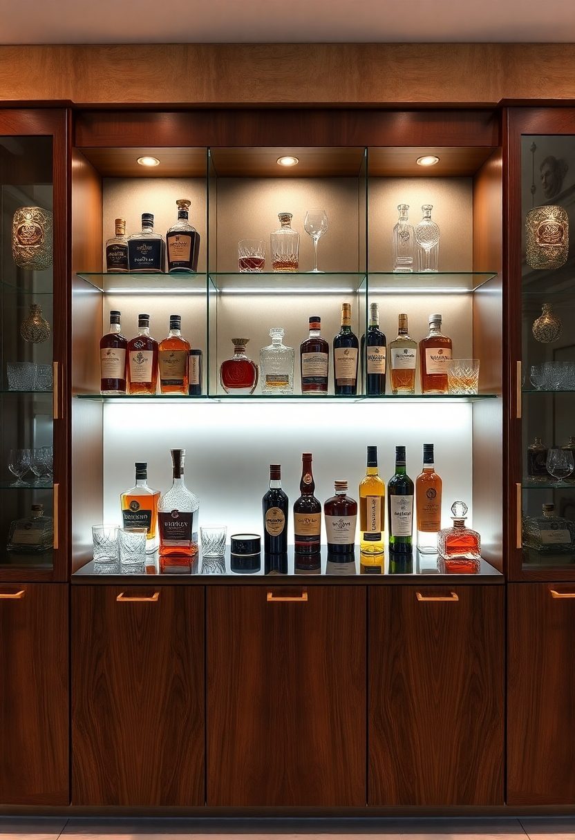 Lavish Home Bar Design Ideas: High End Home Bar Cabinetry