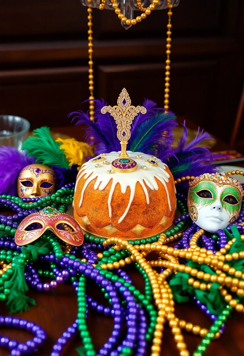 Mardi Gras Themed Decoration Ideas: King Cake Centerpiece Ideas