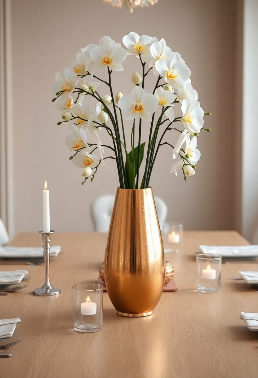 Dining Table Decor Ideas: Metallic Accent Pieces