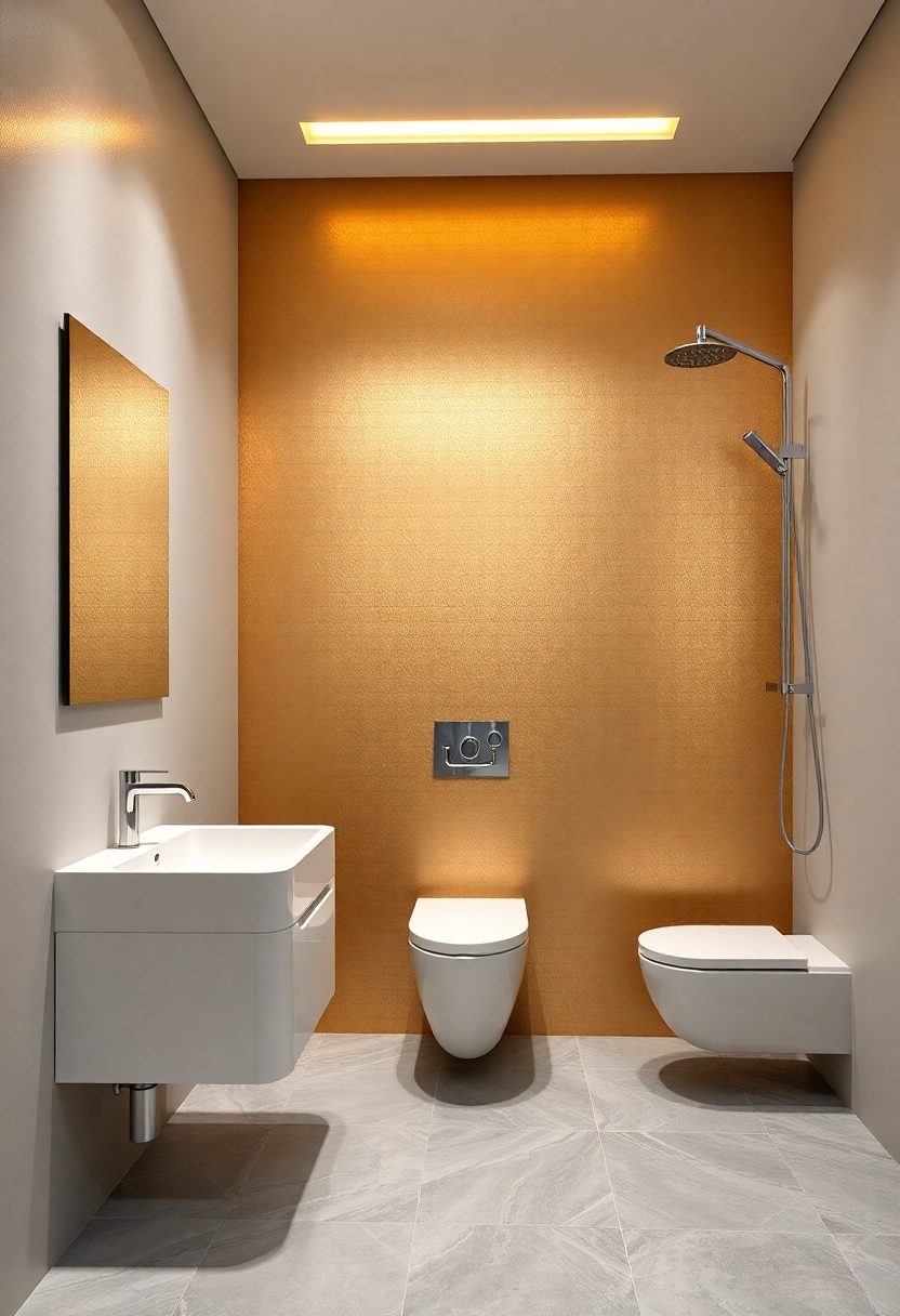 Bathroom Wallpaper Ideas: Metallic Accent Walls