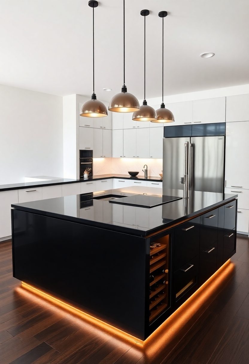 Luxury Black Kitchen Designs: Black Kitchen Island Designs