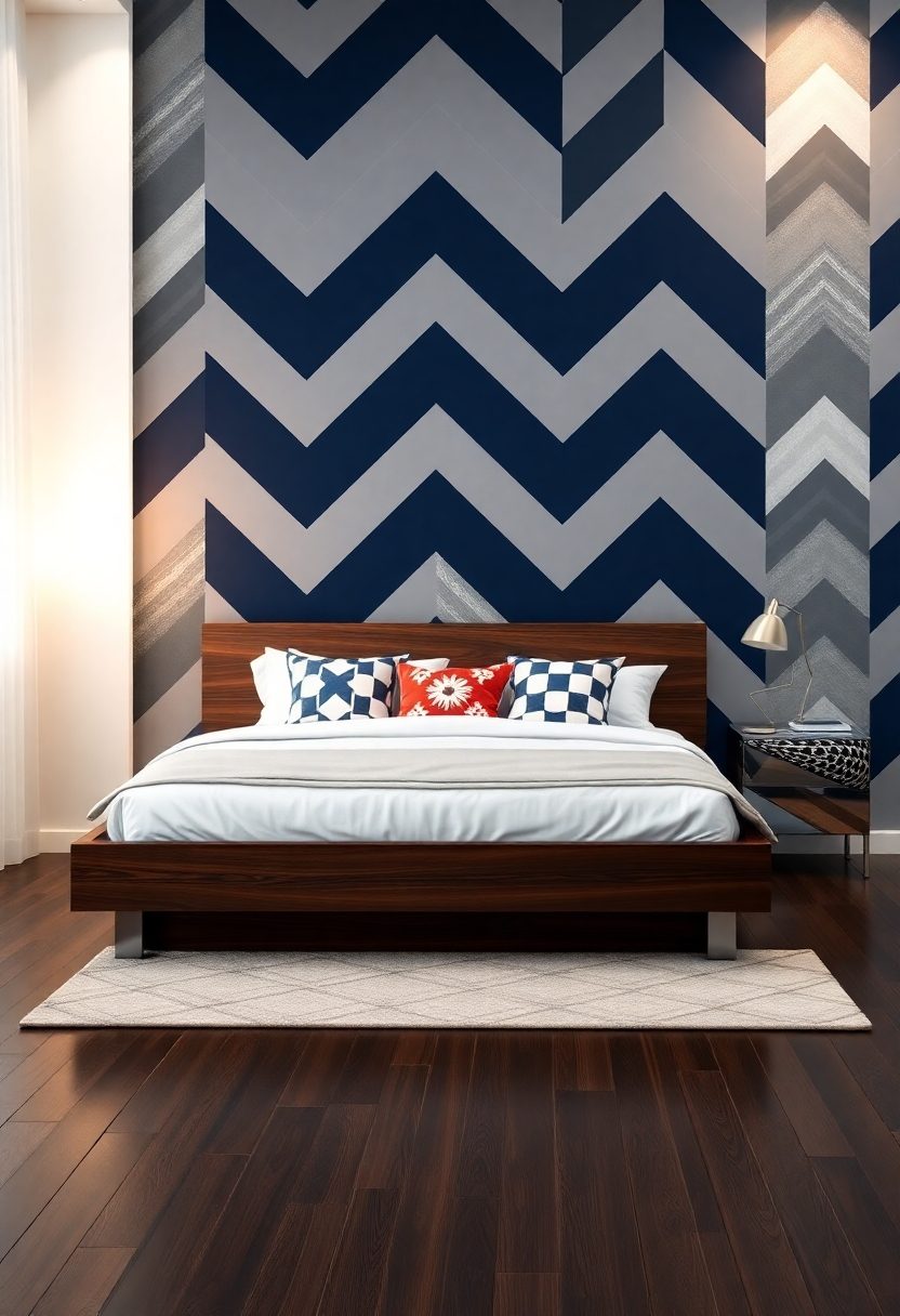 Luxurious Wallpapers for Bedroom Ideas: Bold Geometric Patterns for a Modern Look