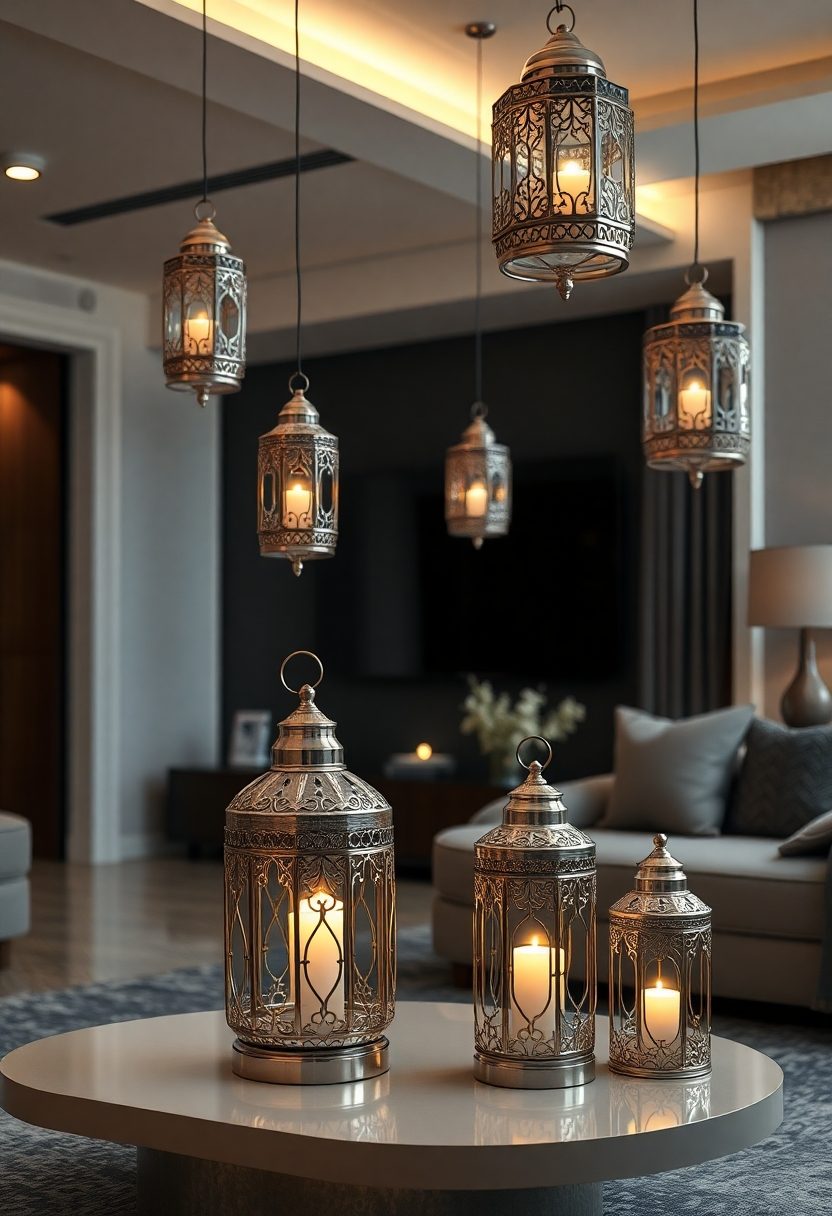 Eid Al-Fitr Decor Ideas: Metal Lanterns for a Sleek and Contemporary Design