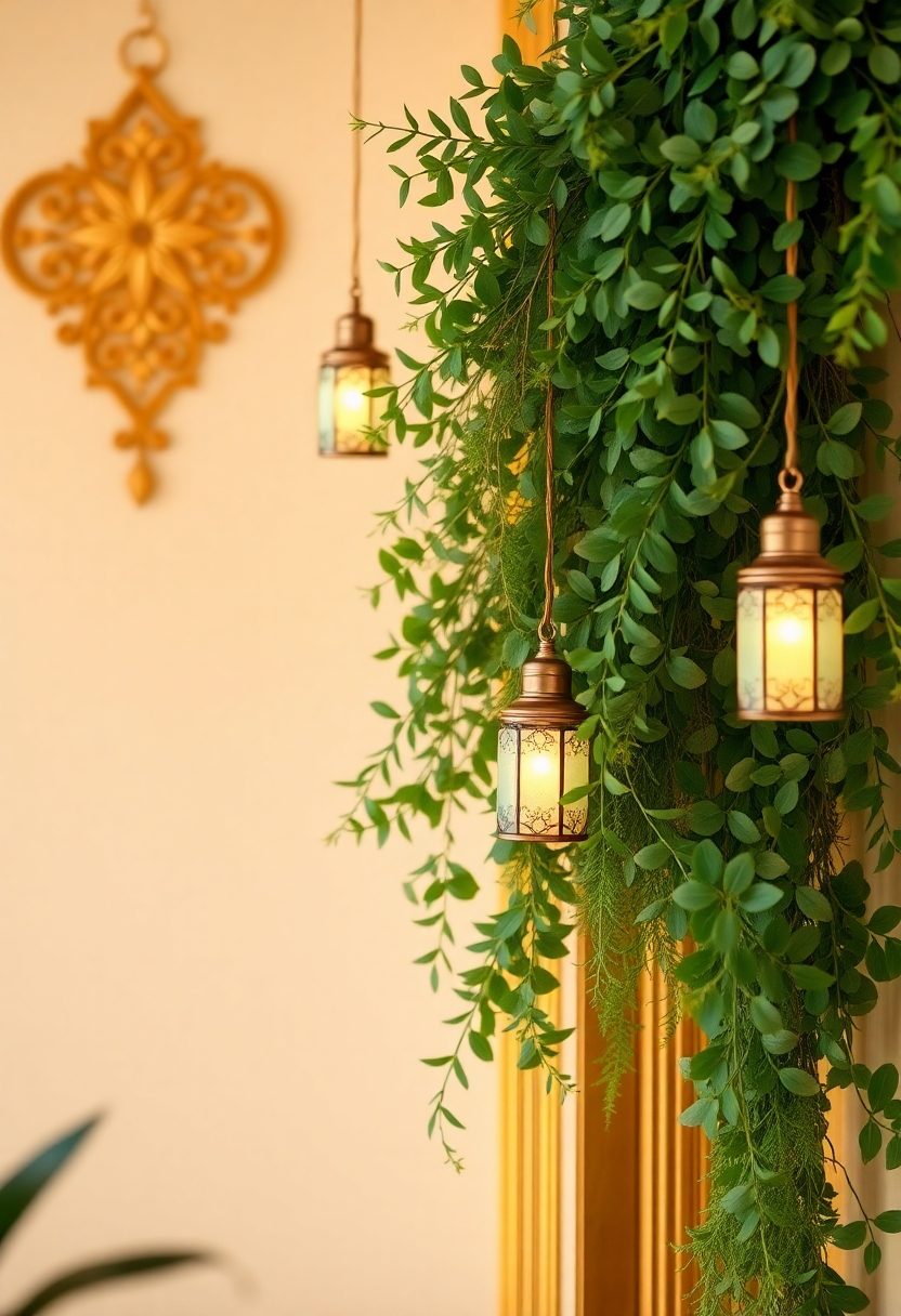 Eid Al-Fitr Decor Ideas: Lantern and Greenery Garlands for a Natural Look