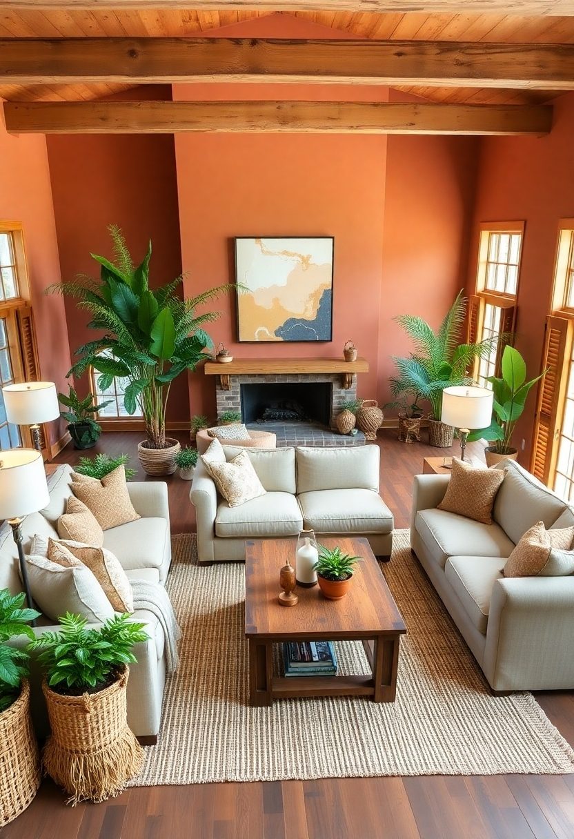 Farmhouse Living Room Paint Colors Ideas: Earthy Browns To Bring The Outdoors In