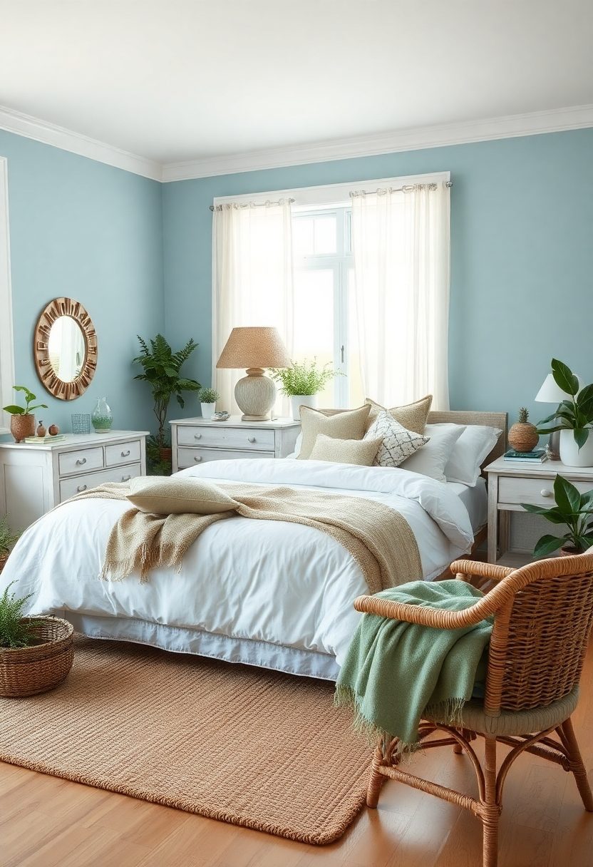 Bedroom Aesthetic Ideas: Coastal Cool Slumber Space