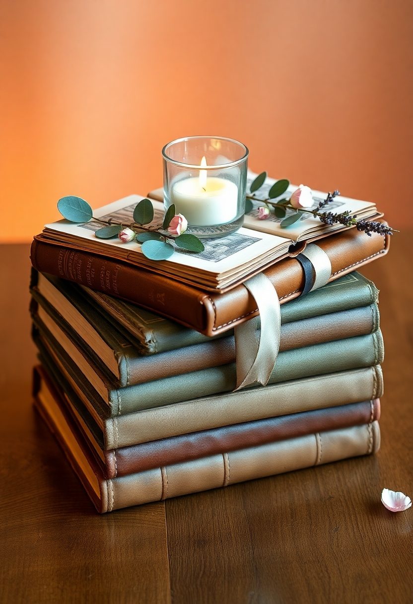 Table Centerpieces Ideas: Vintage Book Stack